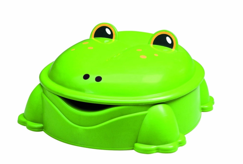 Plastové pískoviště ve tvaru žáby se zeleným víkem