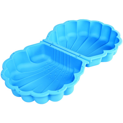 Pískoviště mušle s víkem modré