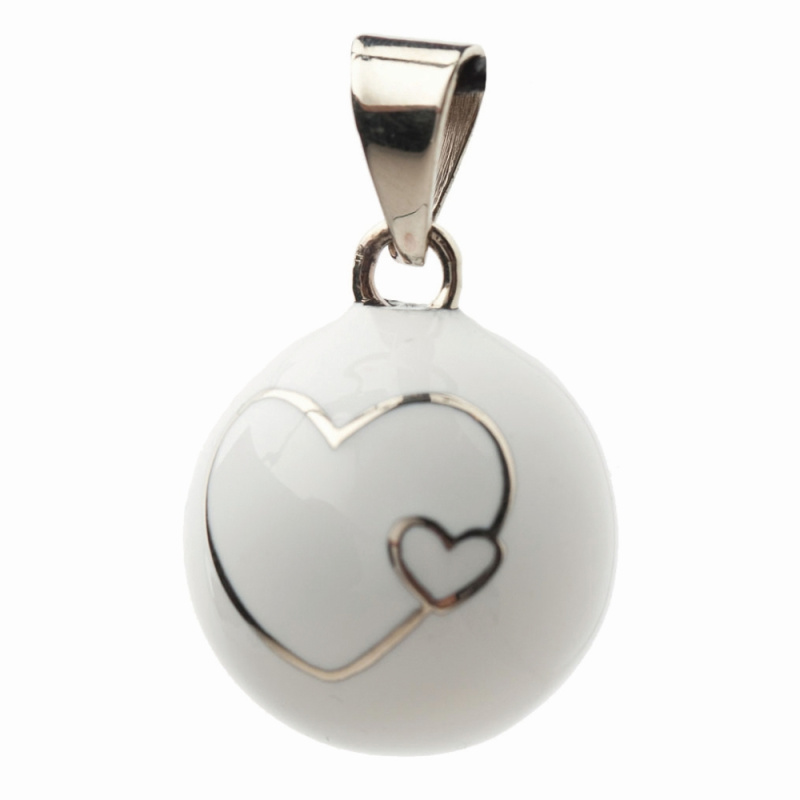 Bola ESSENTIALS Double Hearts těhotenská rolnička White 1 ks