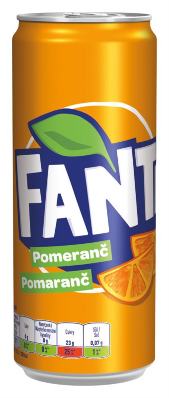 Fanta pomeranč - plech, 24x 0,33 l