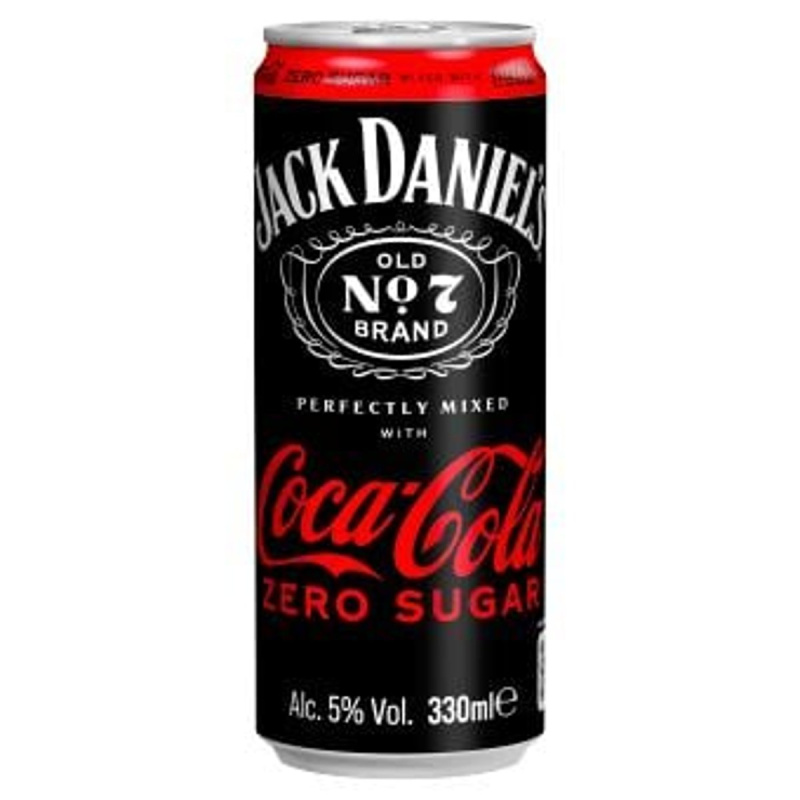 Jack Daniel's Tennessee Whiskey & Coca-Cola Zero alkoholický míchaný nápoj plech 5% obj.