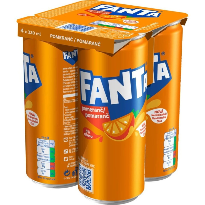 Fanta Pomeranč 4x0,33l plech