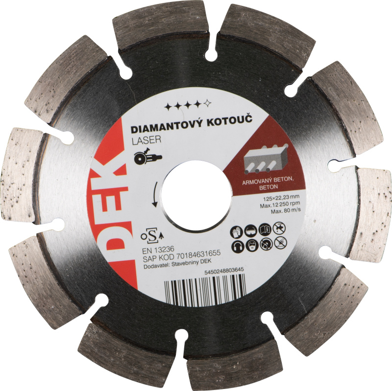 Kotouč řezný DIA DEK LASER RED 125×22,23 mm