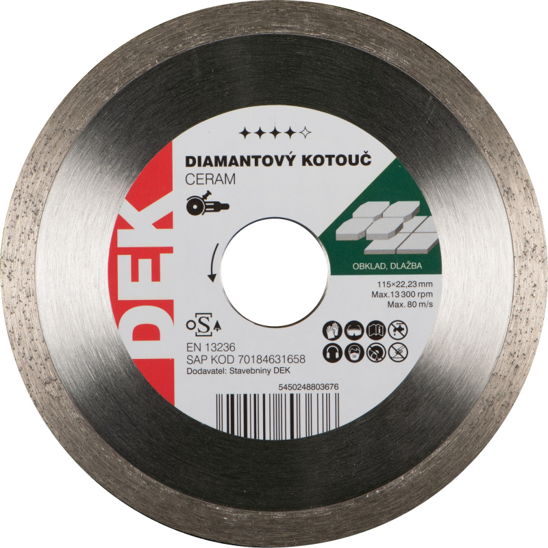 Kotouč řezný DIA DEK CERAM 115×22,23 mm