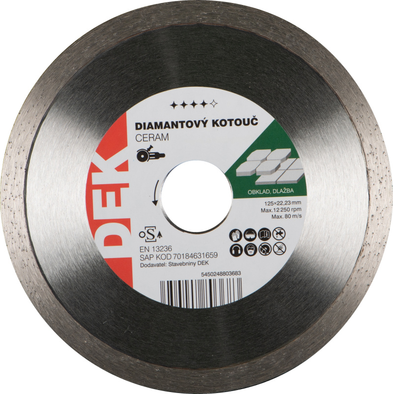 Kotouč řezný DIA DEK CERAM 125×22,23 mm