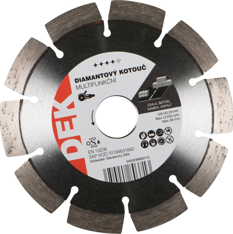 Kotouč řezný DIA DEK MULTIFUNKČNÍ 125×22,23 mm