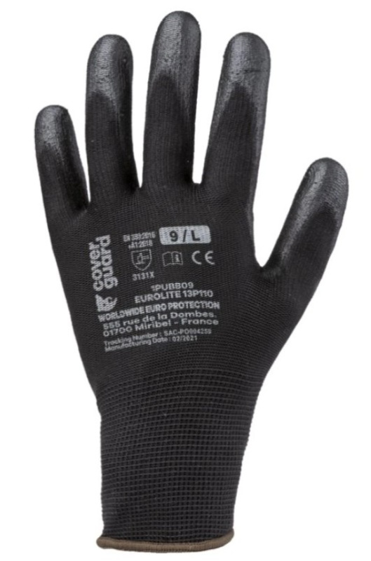 Rukavice Coverguard Eurolite černá vel. 07