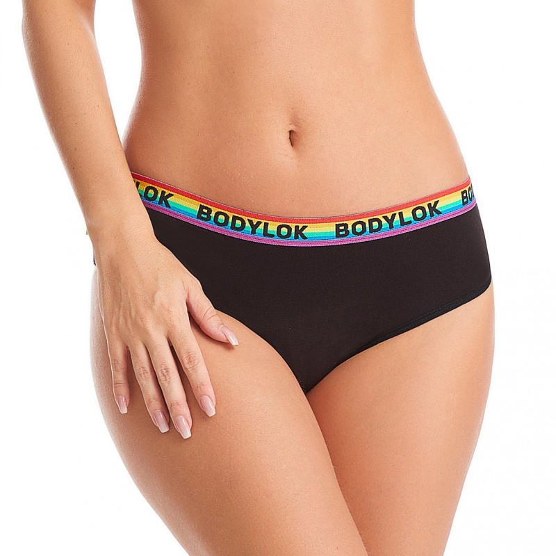 BODYLOK Menstruační kalhotky Černá-rainbow - silná menstruace Velikost: 2XL