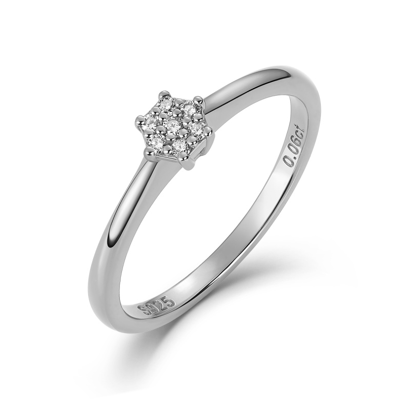 Olivie Zásnubní prsten PŘÍRODNÍ DIAMANT 0,06ct 9243 Velikost prstenů: 8 (EU: 57-58)
