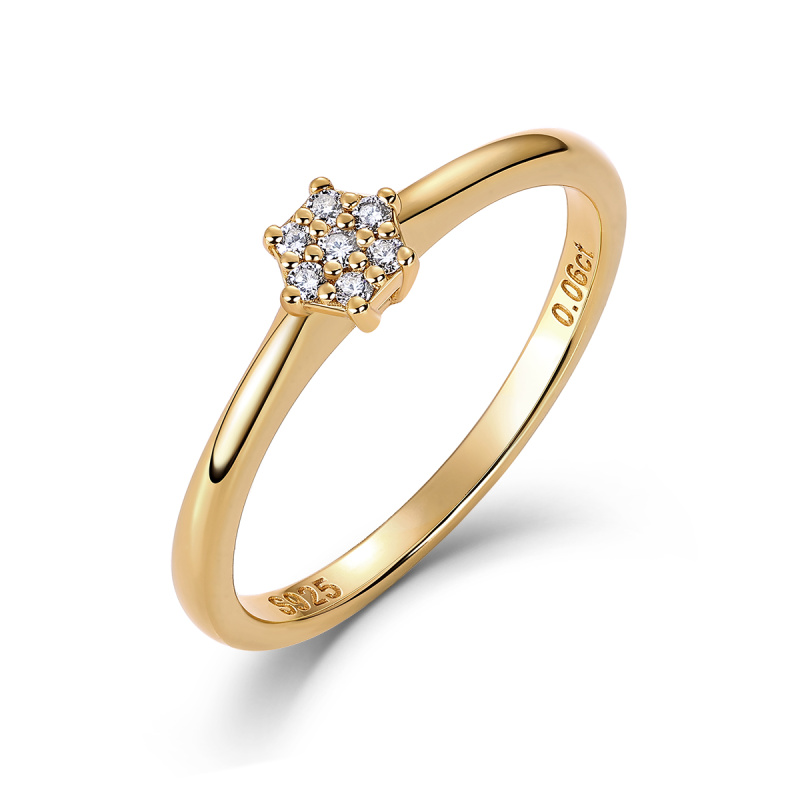 Olivie Zásnubní prsten PŘÍRODNÍ DIAMANT 0,06ct GOLD 9244 Velikost prstenů: 9 (EU: 59-61)