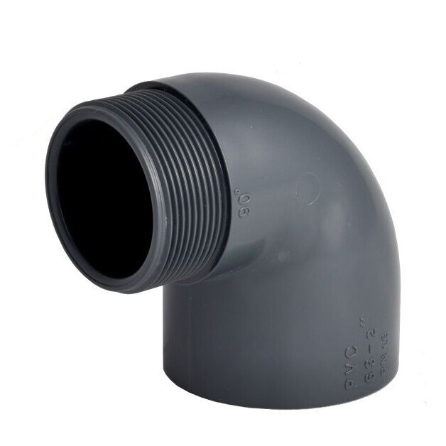 PVC koleno 63 mm 90° lepení x 2" vnější závit