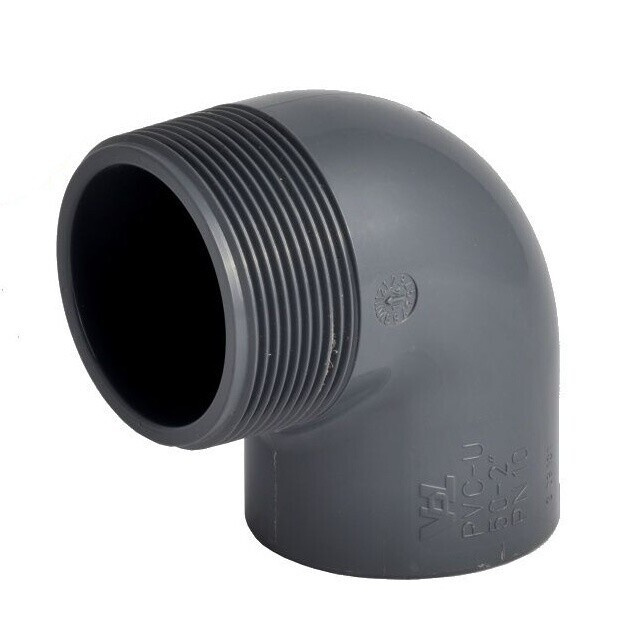 PVC koleno 50 mm  90° lepení x 2" vnější závit