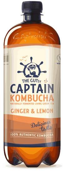 Captain Kombucha Zázvor a citron BIO 1000 ml