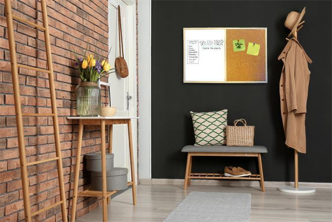 Kombinovaná tabule 40x60cm - kombinace korkové a bílé tabule, dřevěný rám, VICTORIA