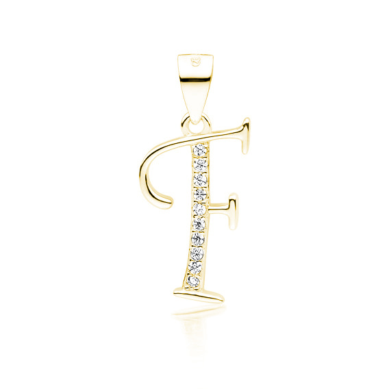 Olivie PÍSMENO F stříbrný přívěsek GOLD 5310