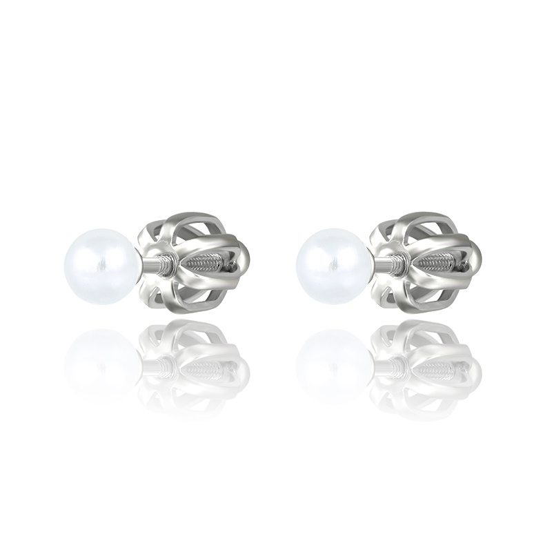 Olivie Stříbrné náušnice na šroubek 3mm SHELL PERLY 5410