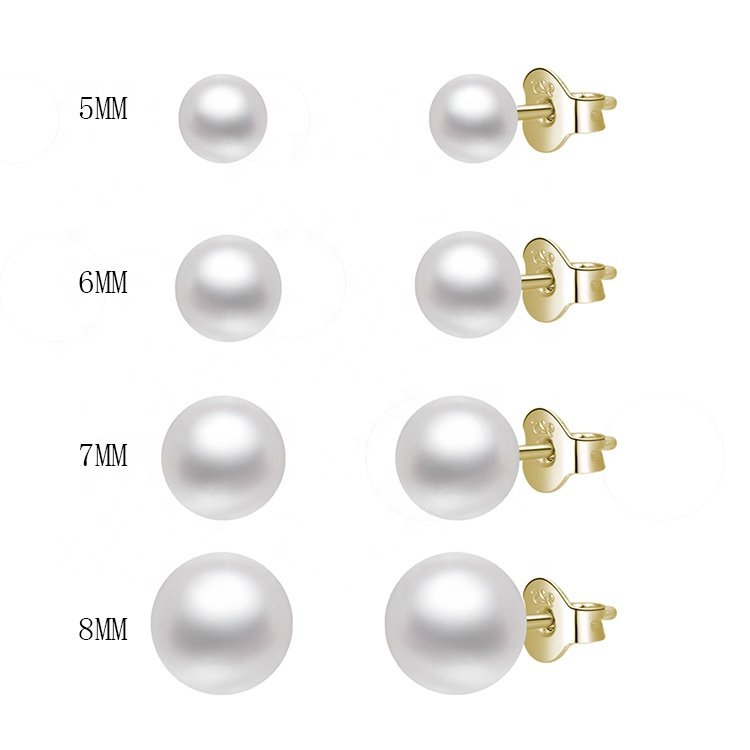 Olivie Náušnice 6mm sladkovodní perly GOLD 5497