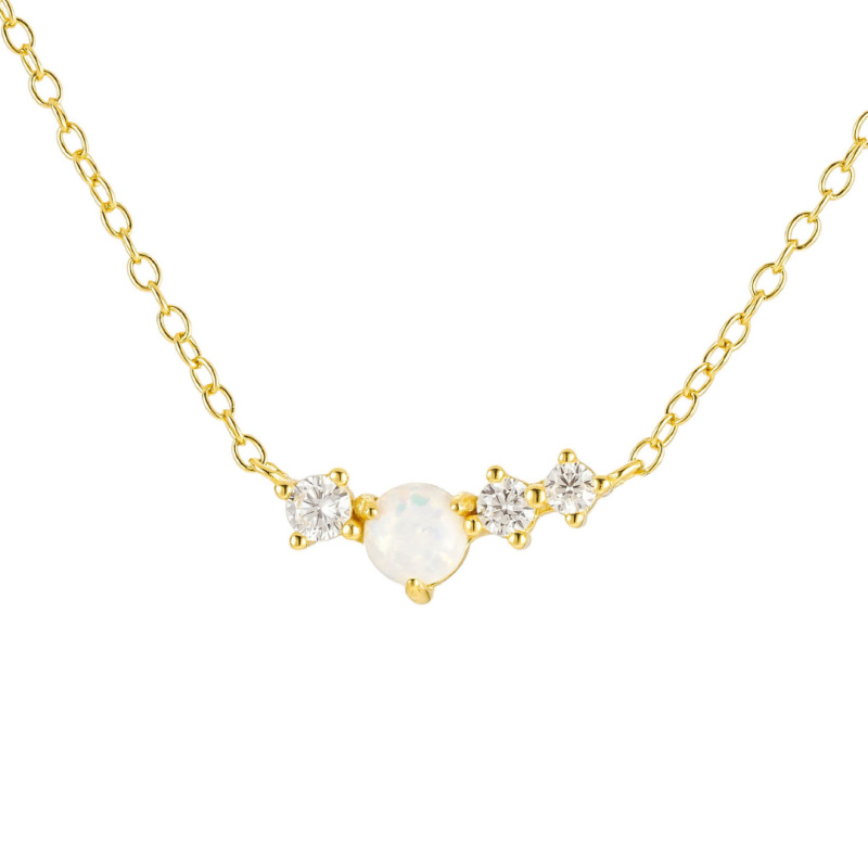 Olivie Stříbrný náhrdelník s opálem GOLD 8866