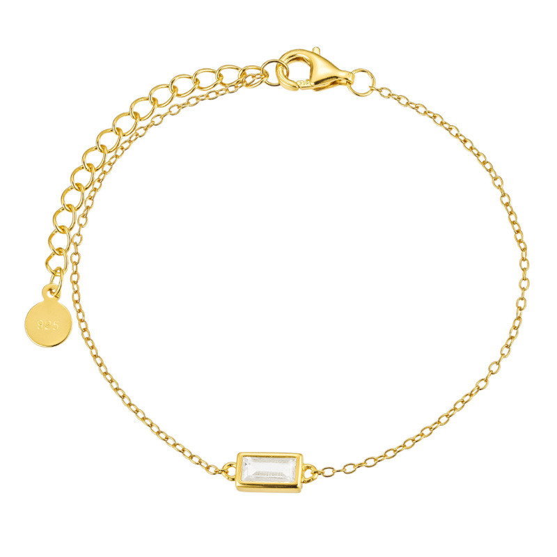Olivie Stříbrný náramek OBDÉLNÍK GOLD 8872