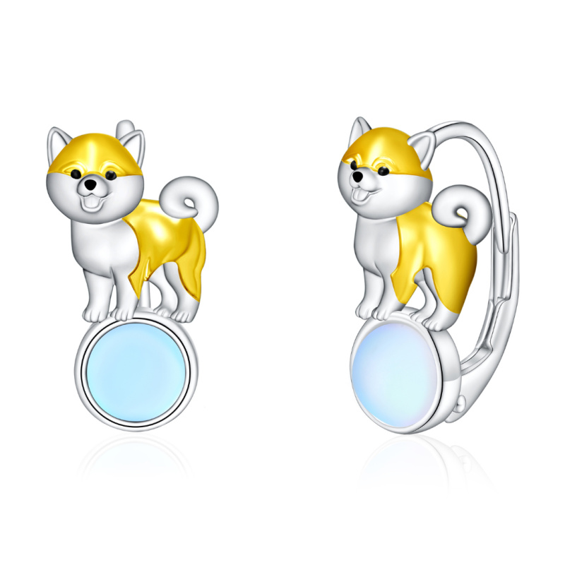 Olivie Stříbrné náušnice SHIBA NA MĚSÍCI 8891
