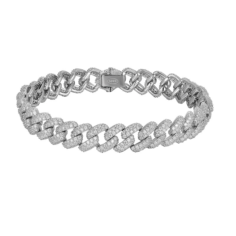 Olivie Unikátní stříbrný 19cm náramek 8897