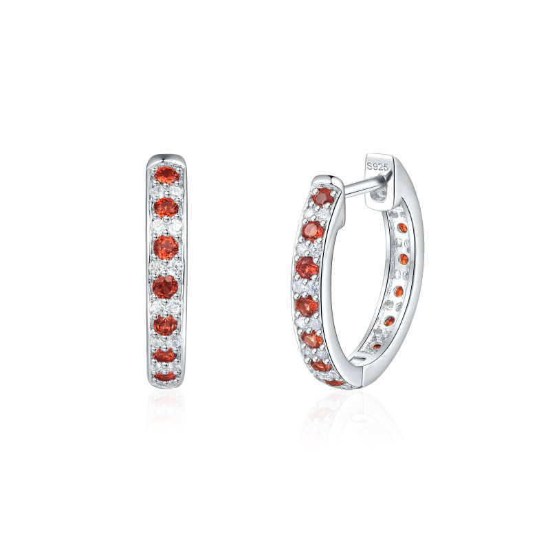 Olivie Stříbrné náušnice PŘÍRODNÍ GRANÁT 8942