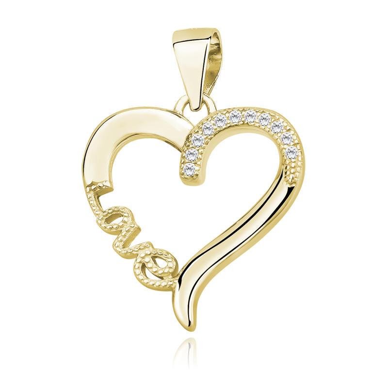 Olivie Stříbrný přívěsek SRDCE LOVE GOLD 9188