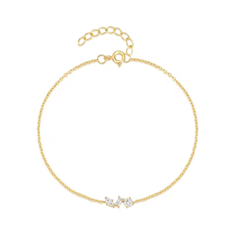 Olivie Stříbrný náramek 17-20cm GOLD 9063