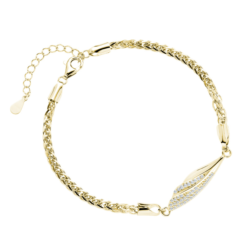 Olivie Stříbrný náramek KŘÍDLO GOLD 9077