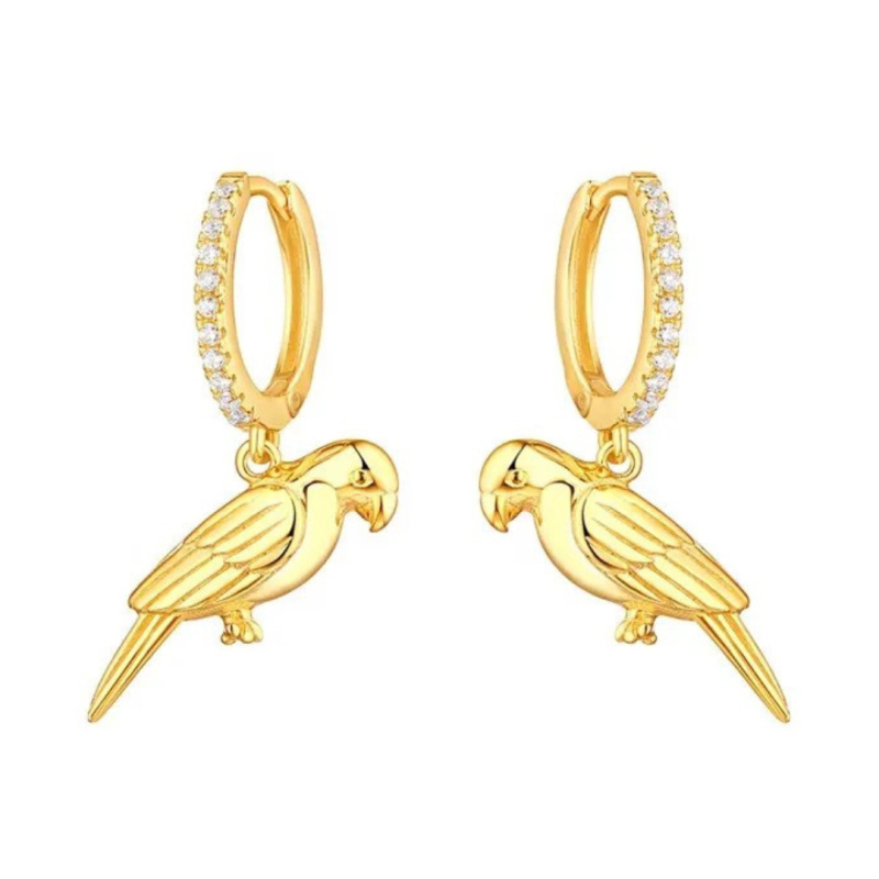 Olivie Stříbrné náušnice PAPOUŠEK 9082 Barva: Zlatá