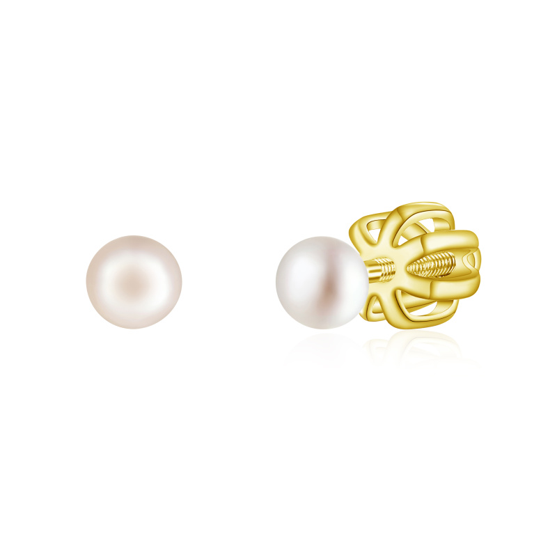 Olivie Stříbrné 3mm náušnice PERLY AAA GOLD 9113