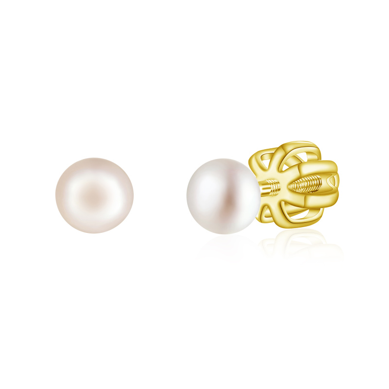 Olivie Stříbrné 4mm náušnice PERLY AAA GOLD 9114