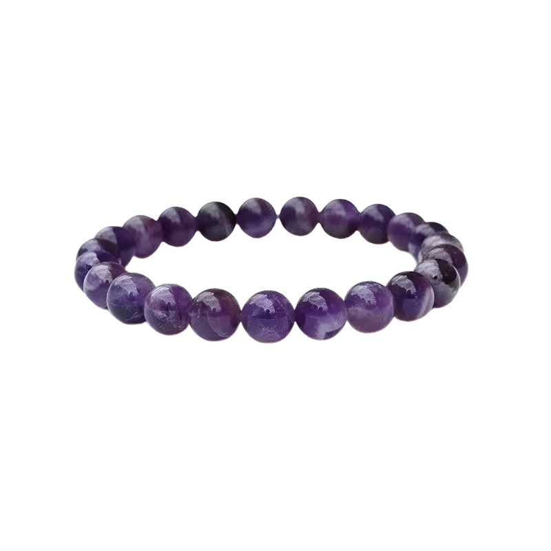 Olivie Náramek 8mm/16cm VYSNĚNÝ AMETYST 9160