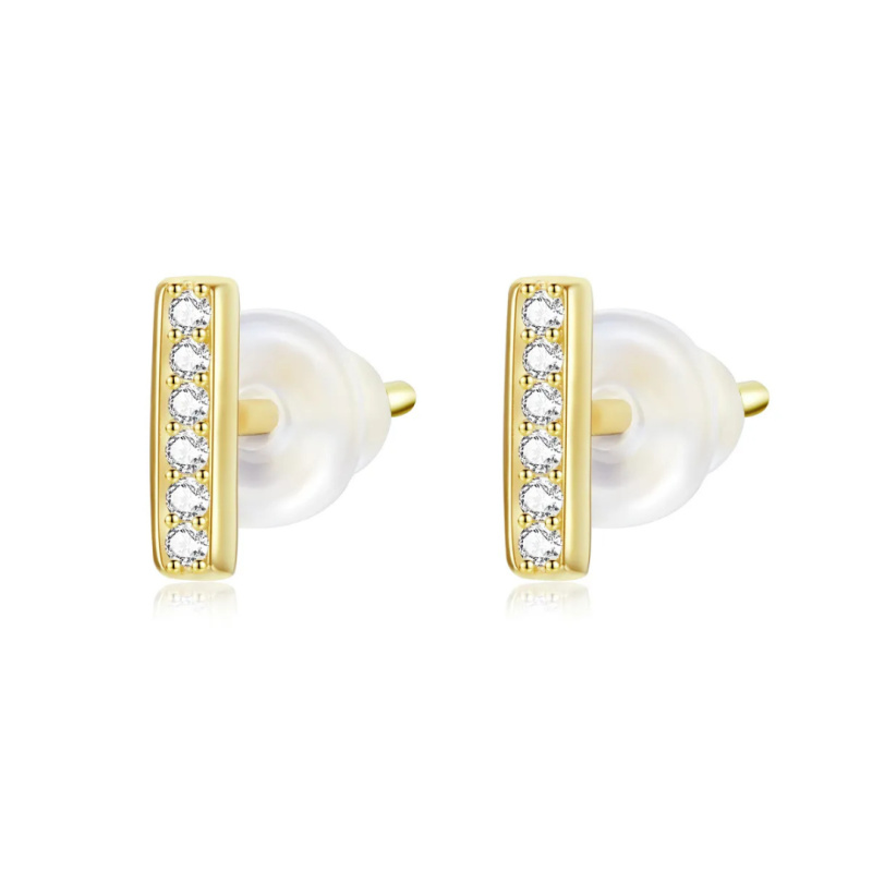 Olivie Minimalistické stříbrné náušnice GOLD 9228