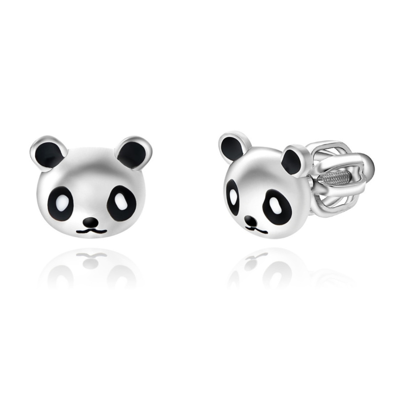 Olivie Stříbrné náušnice na šroubek PANDA 5941