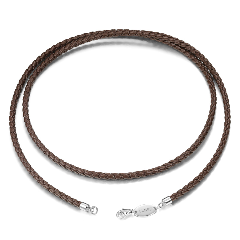 Olivie Kožená hnědá pletená šňůrka 60cm, tl.3 mm 6034