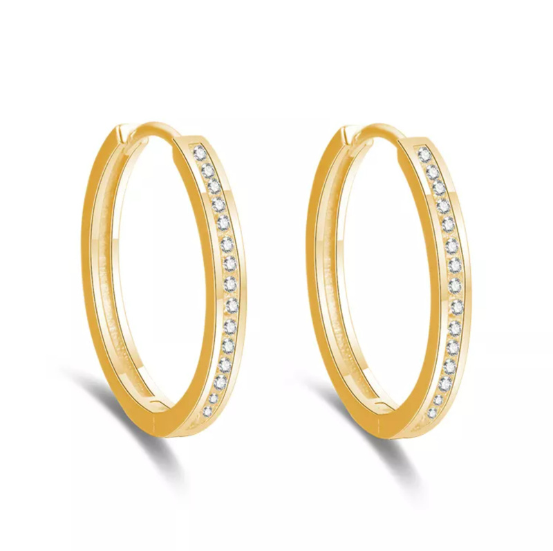 Olivie Stříbrné 3cm KRUHY GOLD 7049