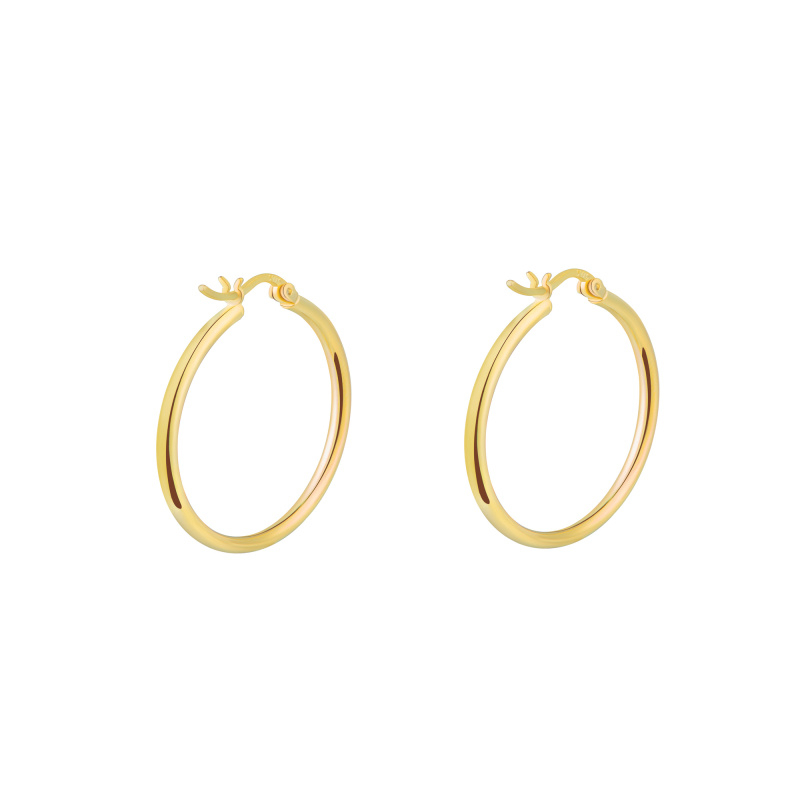 Olivie Stříbrné 2cm KRUHY GOLD 7066