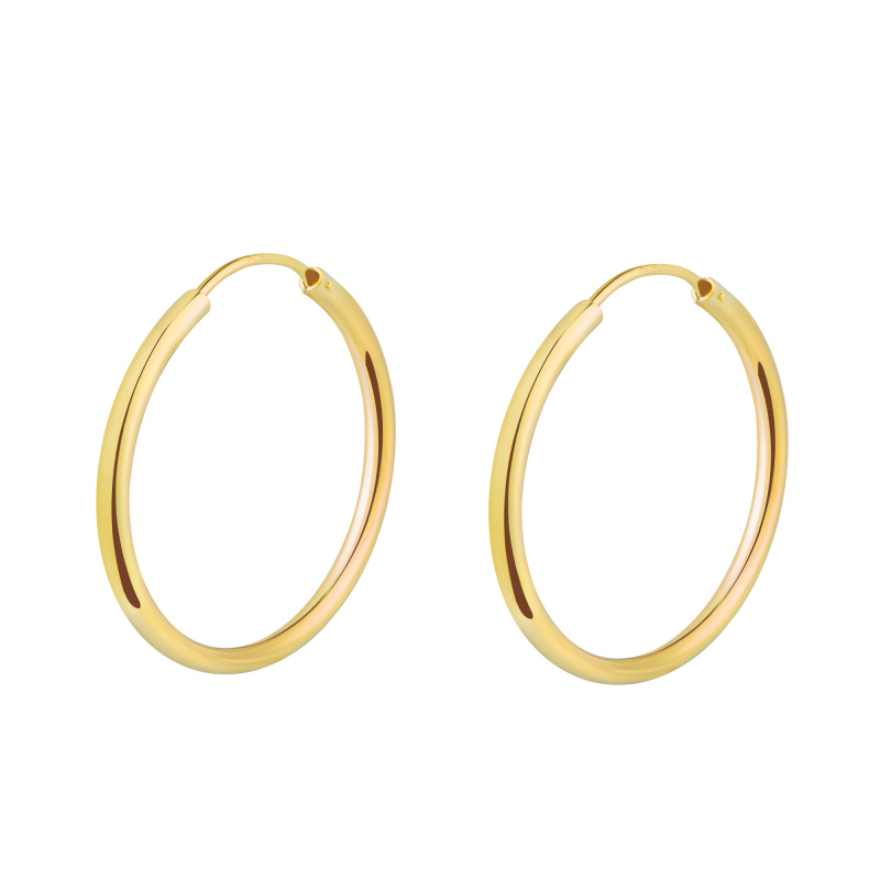 Olivie Stříbrné 3cm KRUHY GOLD 7084