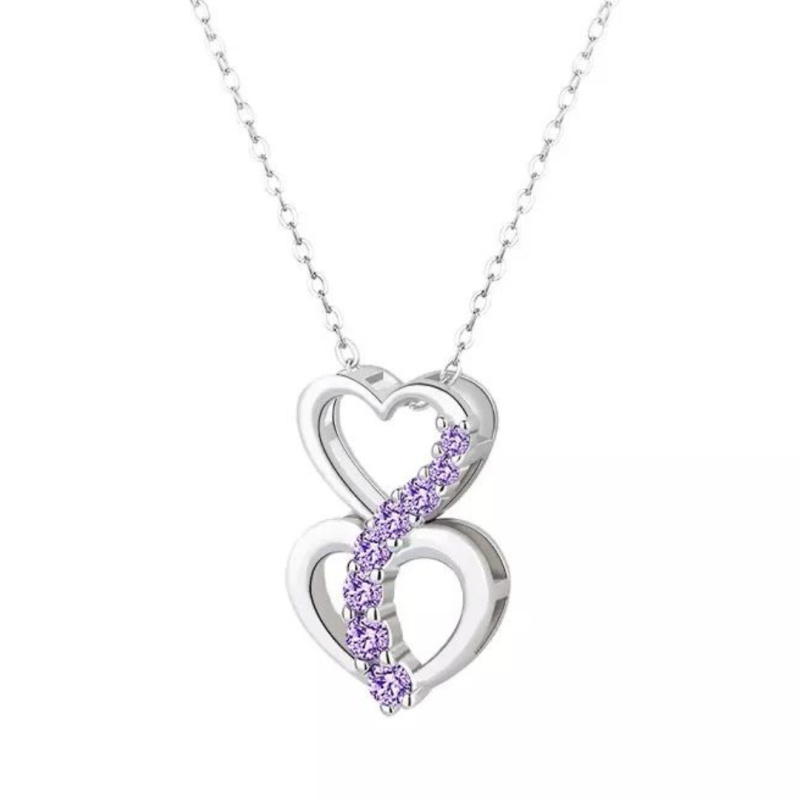 Olivie Stříbrný náhrdelník SRDCE VIOLET 7134