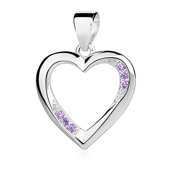 Olivie Stříbrný přívěsek SRDCE VIOLET 3933