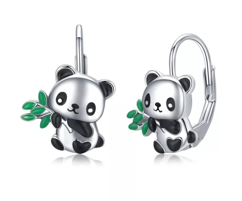 Olivie Stříbrné náušnice PANDA 7188