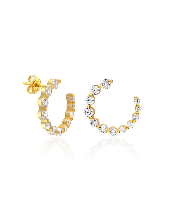 Olivie Stříbrné náušnice MOON GOLD 7235