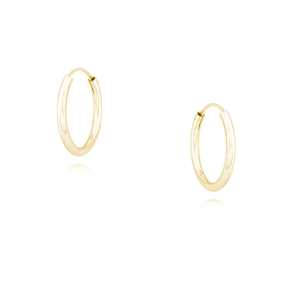 Olivie Stříbrné 14mm KROUŽKY GOLD 7310