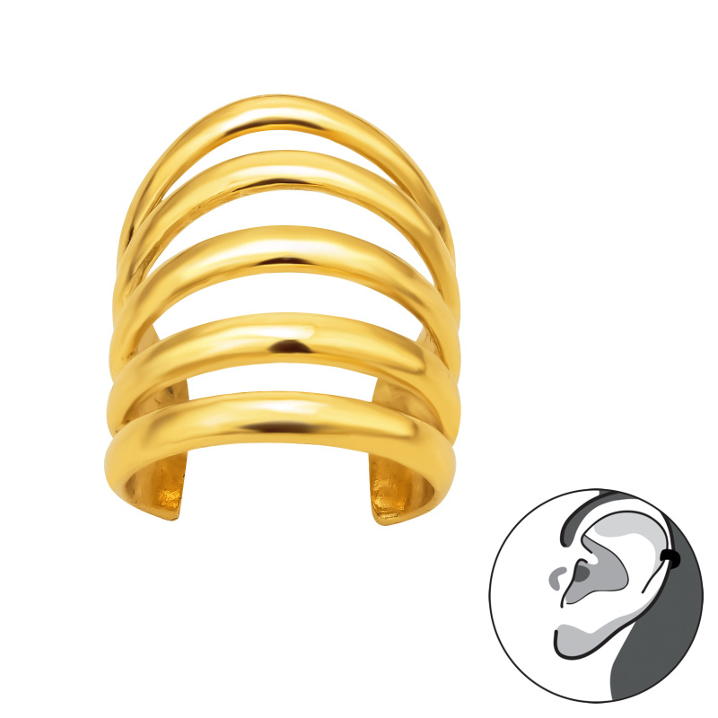 Olivie Stříbrná náušnice na 1 ucho GOLD 7384