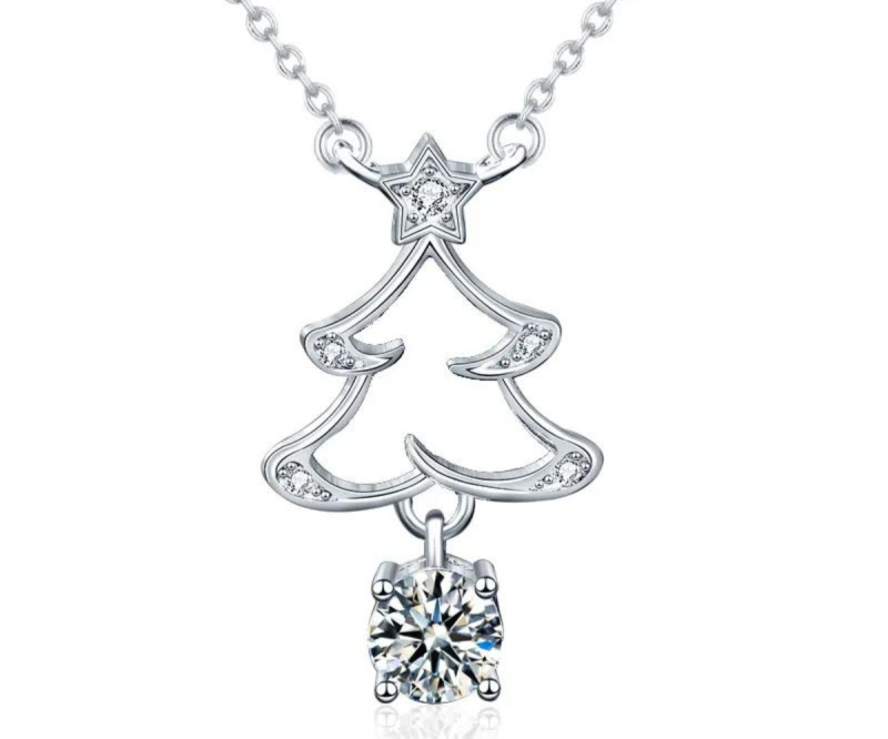 Olivie Stříbrný náhrdelník VÁNOČNÍ STROMEČEK 7401