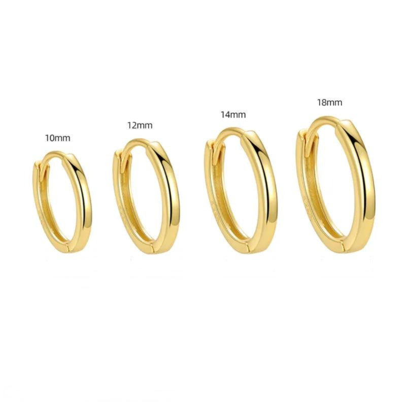 Olivie Stříbrné 14mm KROUŽKY GOLD 7795
