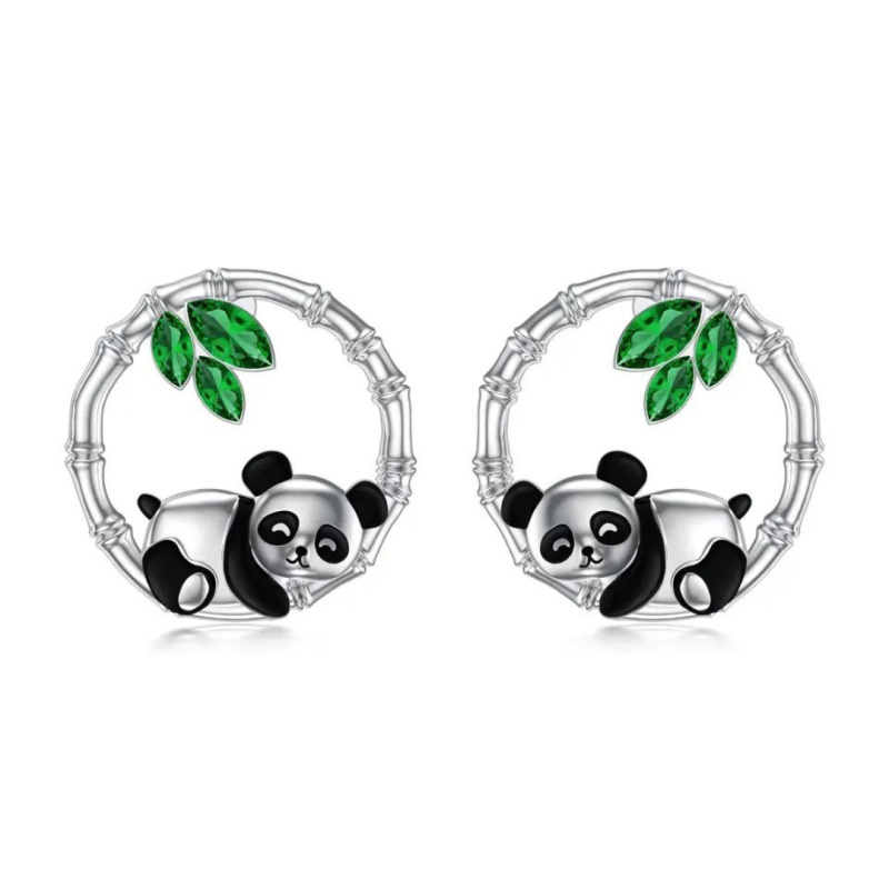 Olivie Stříbrné náušnice PANDA 7838