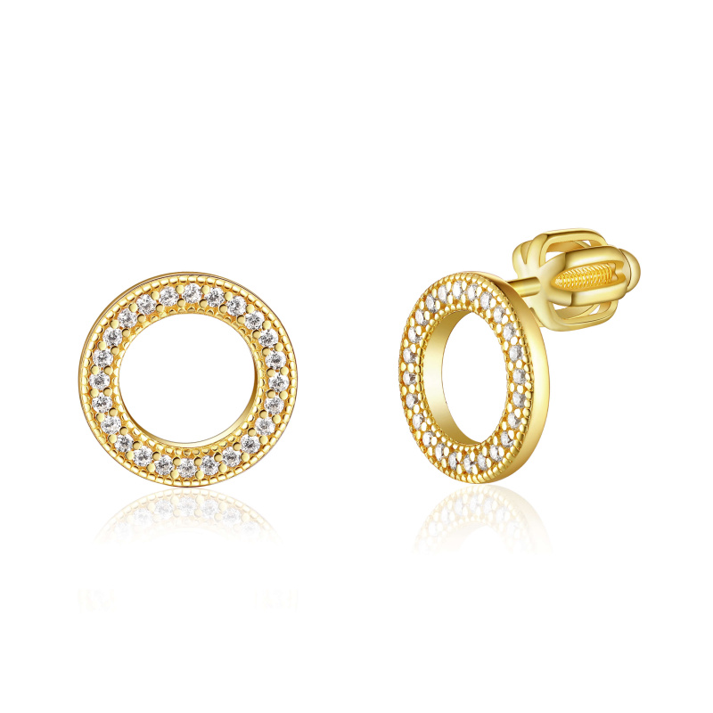 Olivie Stříbrné náušnice KRUH GOLD 7938