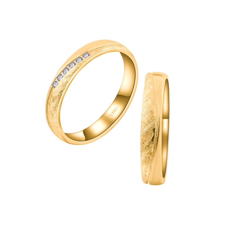 Olivie Snubní stříbrný prsten SILVERBOND GOLD 7479 Velikost prstenů: 13 (EU: 71), Pohlaví: Pánské